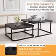 thumbnail image 4 of Square Nesting Coffee Table Set of 2 with Faux Marble Top and Metal Frame, Coffee Table Set, Suitable for Living Rooms, Apartments,Black, 4 of 9