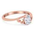 thumbnail image 2 of Rose Tone, Simulated Cubic Zirconia Size-7 Art Deco Oval Heart Wedding Engagement Bridal Ring 925 Sterling Silver, 2 of 7