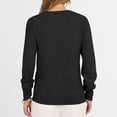 thumbnail image 6 of WTOBBY Women's Casual V-Neck Sweater Base Layer, Knitted Long Sleeve Solid Color Top for Layering and Everyday Outfits, Comfortable and Versatile,Black L, 6 of 6