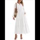 thumbnail image 2 of Vestido de Otoño Informal para Mujer, de Larga, Cuello en V, Cintura Elástica, Ligero, para Invitadas de Boda, con Bolsillos L, 2 of 10