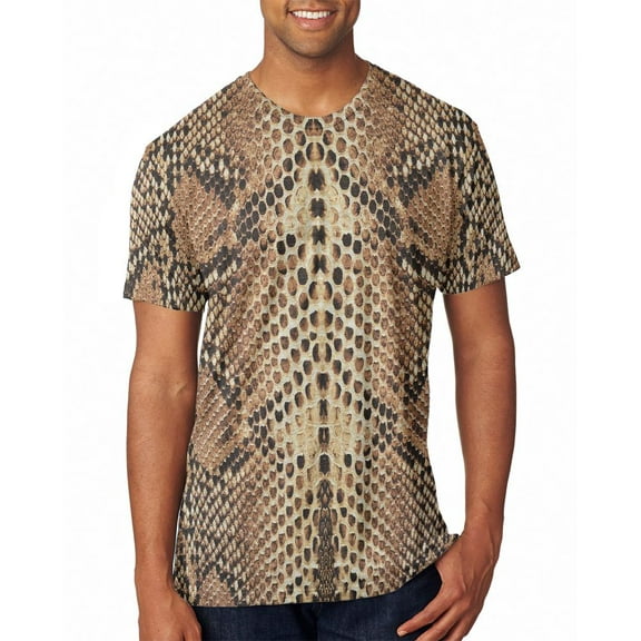 Halloween Rattlesnake Snake Snakeskin Costume All Over Mens T Shirt Heather White SM