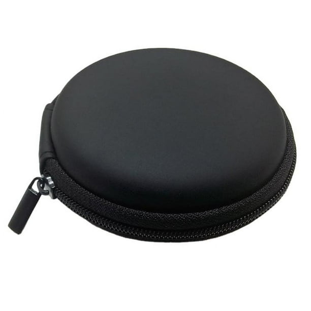 Bolsa de 2 piezas para auriculares, mini fundas de transporte de viaje de bolsillo redondo pequeño, bolsa de almacenamiento portátil a prueba de golpes y sudor brillar Electrónica