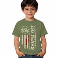 thumbnail image 2 of Bainana Boys Patriotic T Shirts Toddler USA Flag Print Short Sleeve Crew Neck Tops Teen Boys 4th Of July Breathable Celebrate 250 Years Anniversary Graphic Tees Army Green Size 2-3 Years, 2 of 4