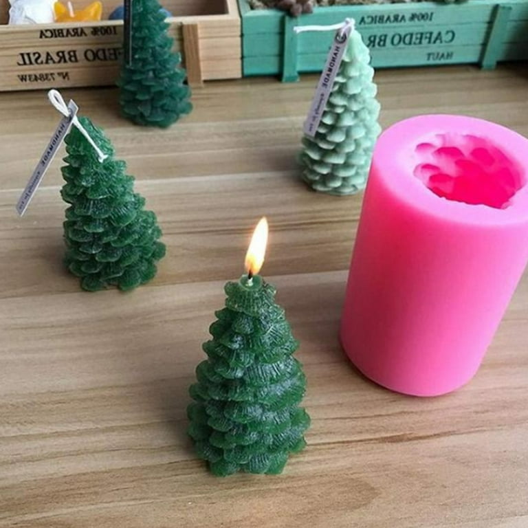 5Pcs Christmas Tree 3D Silicone Candle Mold,christmas Candle Making Molds  Silicone Shapes,christmas Silicone Mold for DIY Resin Candle Wax Soap Art