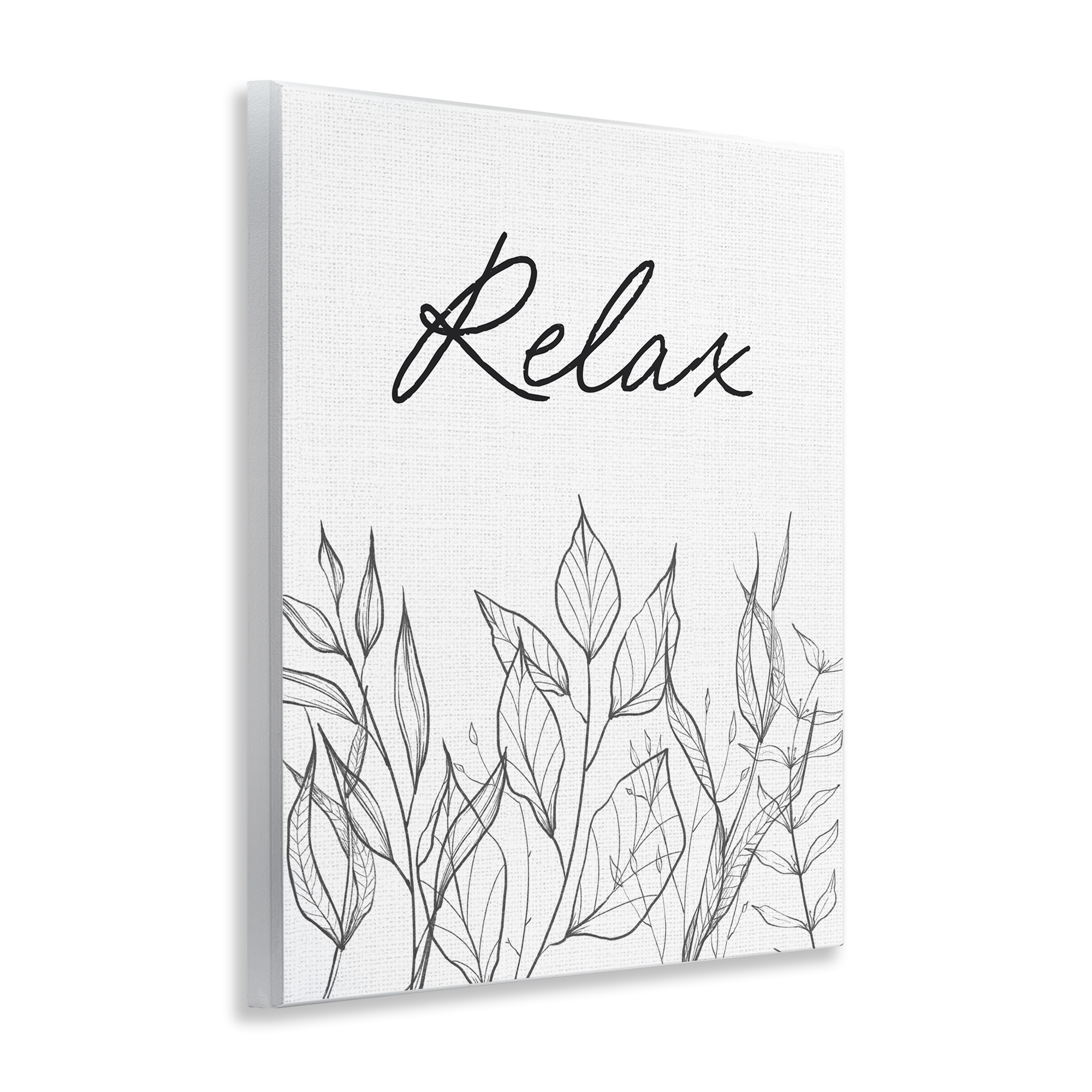 Relax with Leaf Outlines Wall Plaque Art, design by Lettered and Lined