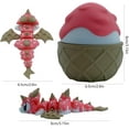 thumbnail image 3 of SHUWND Ice Cream Style 3D Printed Fly Dragon with Egg, Flexible Realistic Articulated Animal Fidget Toys, 3 of 5