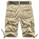thumbnail image 5 of Pantalones Cortos Cargo Para Hombre, Cremallera Multibolsillos, Pantalones Cortos De Pierna Recta, Pantalones Cortos Casuales (Cinturón No Incluido), Pantalones Cortos, Caqui M (34), 5 of 6