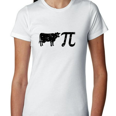 Cow Pie With Math Pi Symbol - Hilarious Graphic Women's Cotton T-Shirt