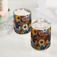 thumbnail image 2 of Yayeee 2 Pack Qtip Holder Bathroom Cotton Swab Canister with Lid Clear Dispenser Set, Beige Flowers, 2 of 6