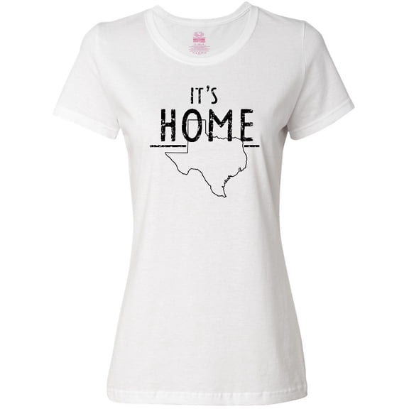 Inktastic Its Home- State of Texas Outline Distressed Text Women's T-Shirt