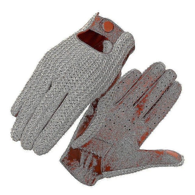Guantes de conducción ZHAOCHENG de Piel de oveja auténtica para hombre color beige talla S