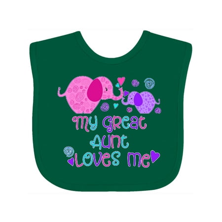 

Inktastic My Great Aunt Loves Me- Cute Elephants Boys or Girls Baby Bib