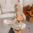 thumbnail image 2 of Wensltd Comfortable Wedge Sandals Women Summer Soft Soled Solid Color Casual Outdoor Beach Walking Comfort Slippers Beige, 2 of 7