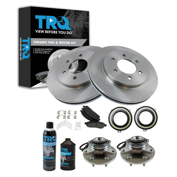 TRQ Front Brake Pad & Rotor Kit BKA44351 Fits Select 2005-2008 Ford F-150 , 2006-2008 Lincoln Mark LT