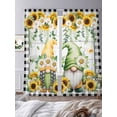 thumbnail image 3 of Sunflower Gnomes Sheer Curtains 96 Inch Length 2 Panels Set Window Treatments, Spring Farmhouse Daisy Leaf Wooden Grain Rod Pocket Semi Curtains for Living Room/Bedroom/Kitchen Décor, 104"W x 96"L, 3 of 7