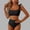 Black, variant on Tummy Control Womens Bikini Swimsuits High Waisted 2 Piece Swimwear Summer 2026 Tie Shoulder Swim Suits,M