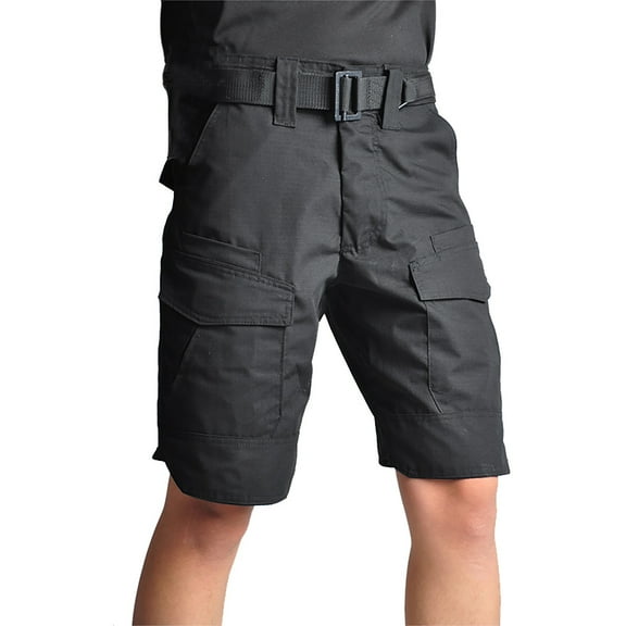 Abcnature Men's Athletic Shorts, Sports Gym Running Short Pants, Men Casual Button Zipper Summer Outdoor Breathable Multi-pocket Tooling Camouflage Shorts, Cargo Casual Hiking Shorts Black S