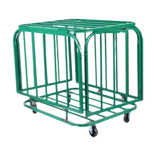 Cart de almacenamiento de bola de deportes ondulados carro de baloncesto plegable organizador de soporte de equipos deportivos resistentes y sólidos S