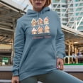 thumbnail image 2 of Gingerbread Kisses & Christmas Wishes with Gingerbread House Art Merch Gift, Light Blue Hooded Sweatshirt or Hoodie, Small, 2 of 5