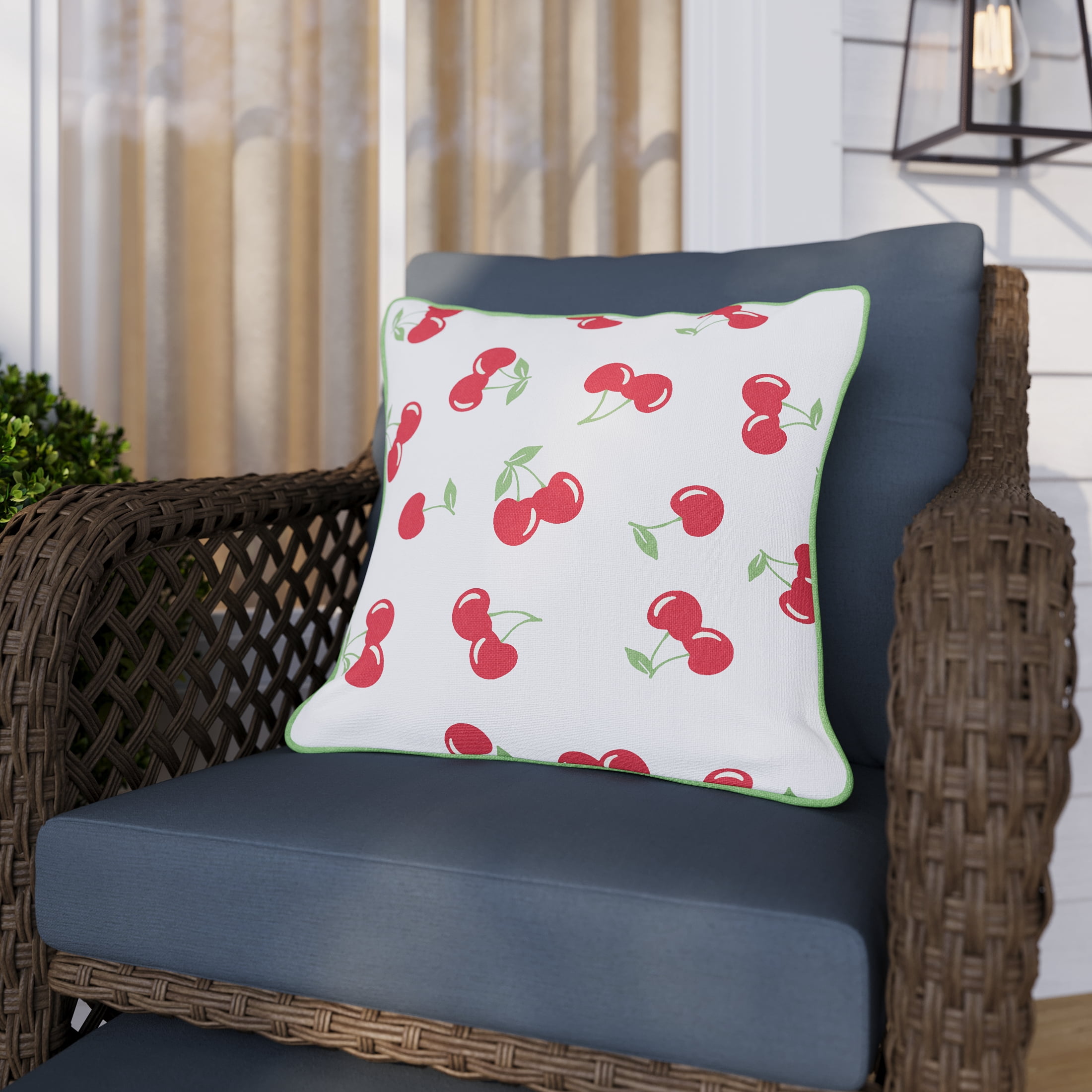 HOMETRENDS 16" x 16" Cherry Outdoor Toss Cushion, Fade Resistant