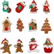 thumbnail image 1 of 12 piezas de adornos navideños con forma de hombre de jengibre, adornos colgantes para árbol de Navidad con agujero y cuerda, juegos de adornos navideños para decoración colgante navideña, 1 of 4
