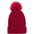 thumbnail image 3 of CoCopeaunts Knitted Hat For Women Cap With Faux Knit Winter Womens Warm Hats Pom Baseball Caps Hat Winter Beanie hats For Women, 3 of 6