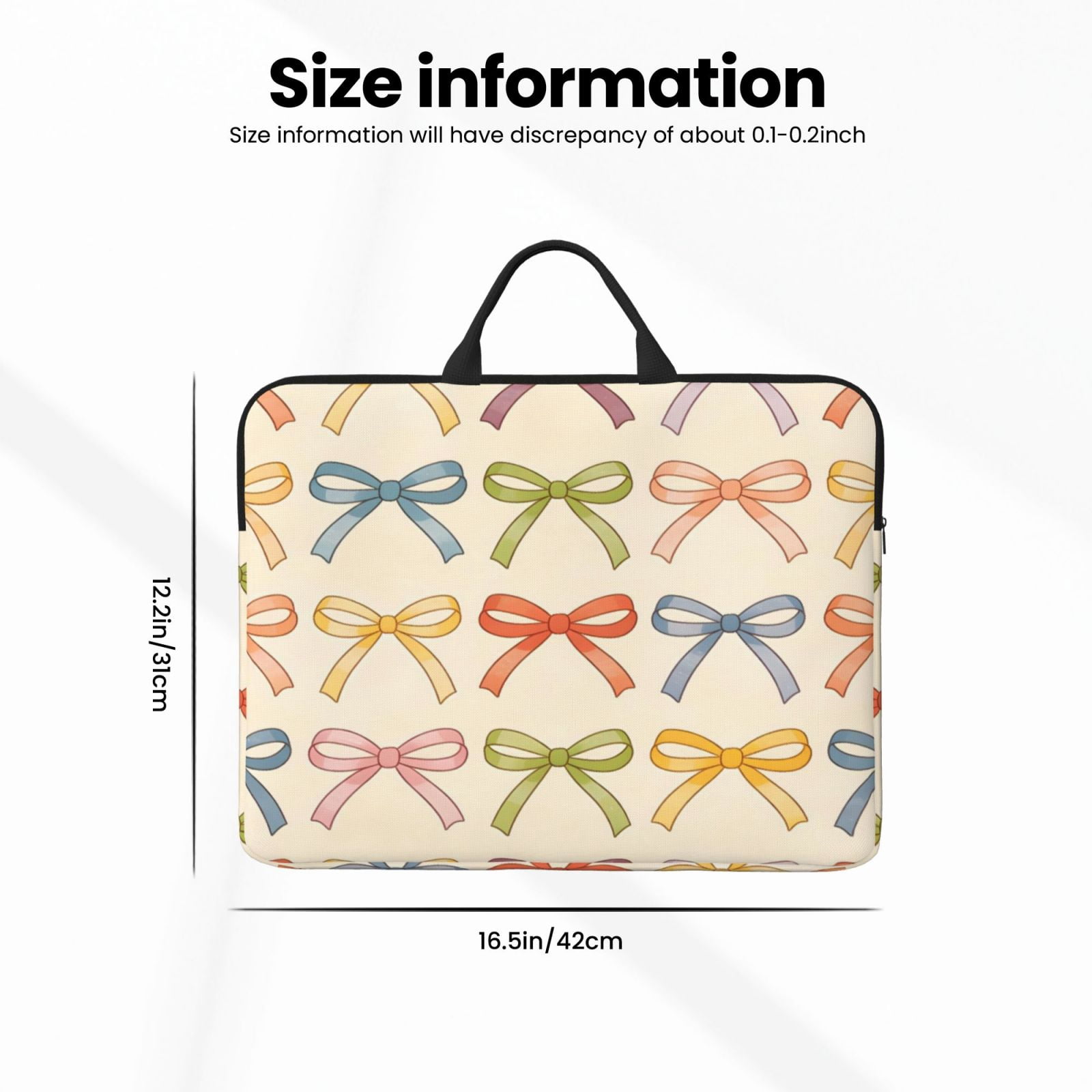 Laptop Sleeve Bag For Women Men 14inch Waterproof Durable Protective Computer Carrying Cover Handle Laptop Case Bag Colorful Bows