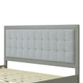 thumbnail image 3 of GDF Studio Mid-Century Modern Solid Wood California King Bed Frame with Silent Slats & Tufted Headboard, Grey, 3 of 5