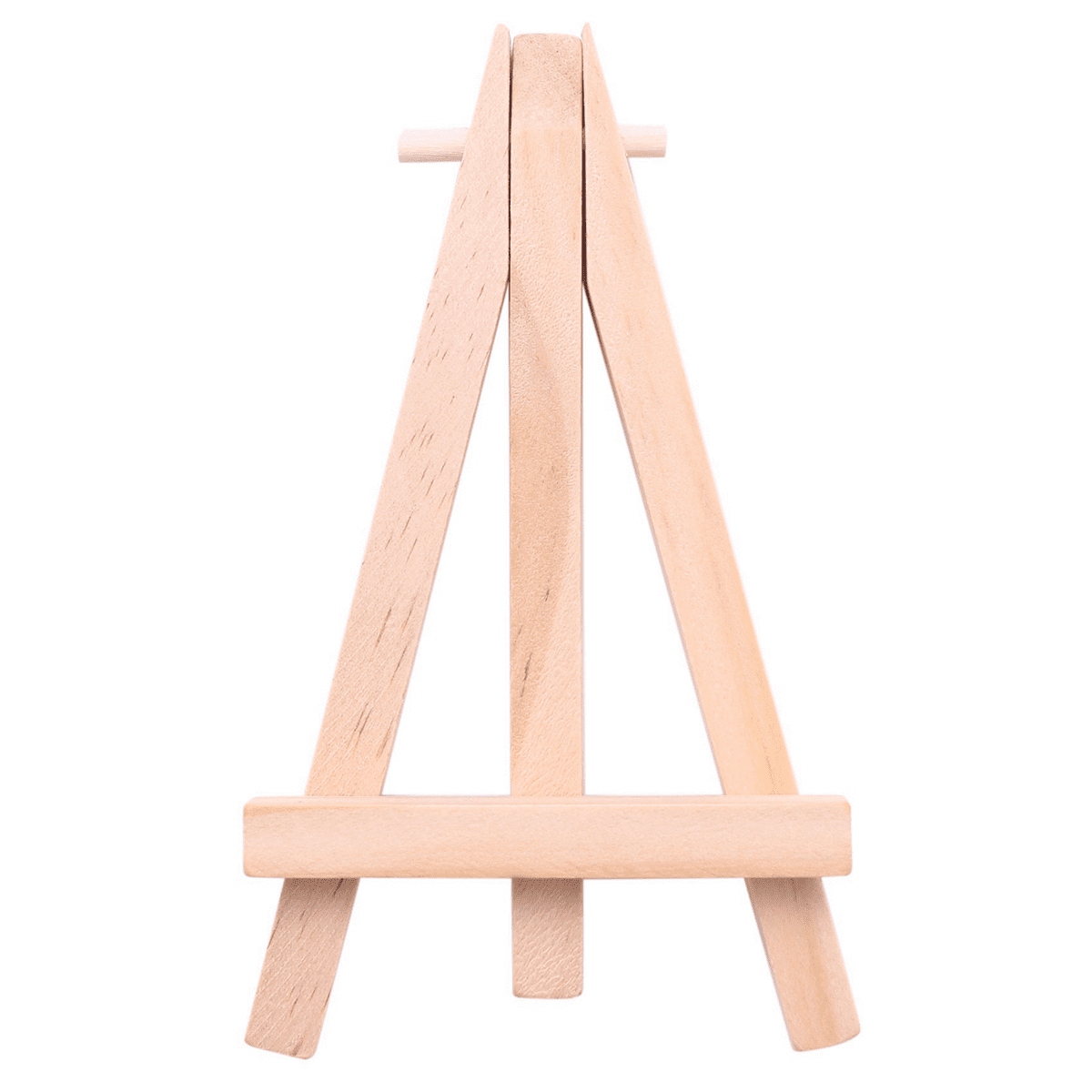 48 Pack 5 Inch Mini Wood Display Easel Natural Wooden Tripod Holder Stand for Displaying Small Canvases and Photos