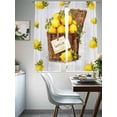 thumbnail image 4 of LEMON Sheer Curtains 2 Panels Set Summer Watercolor Fruit Basket White Wood Grain Rustic Sheer Window Curtains Light Filtering Rod Pocket Voile Drapes for Bedroom Living Room 52"x63", 4 of 9
