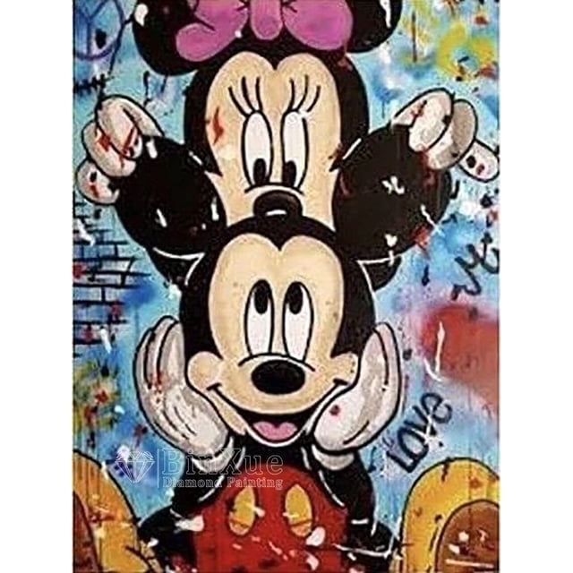 Disney-pintura de diamantes de dibujos animados coloridos, Mickey, Hada, polvo, Graffiti, imagen de moda, punto de cruz, diamantes de imitación, mosaico hecho a mano, arte