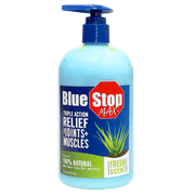 Blue Stop Max Relief Gel for Muscles and Joints with Menthol and Emu Oil, 16 oz pump