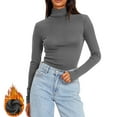 thumbnail image 5 of fatyb Womens Turtleneck Thermal Tops Fleece Lined Undershirts Long Sleeve Soft Casual Underwear Tshirts, 5 of 7