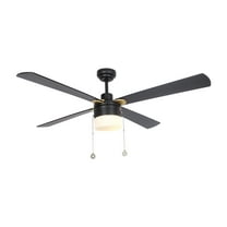 Smaair 52" 4 Blade Pull Chain Ceiling Fan with Light & Silent Motor