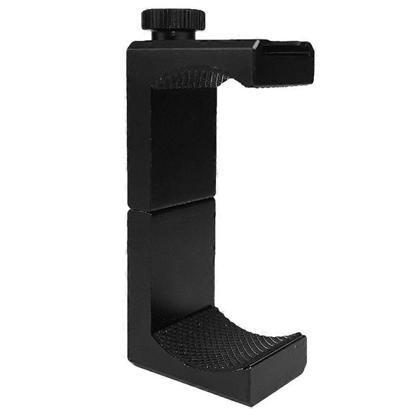 1pc Aluminum Alloy Phone Holder Rotary Locking Phone Rack Clamp Mobile Phone Holder for Friends (Black)