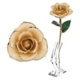 thumbnail image 1 of Rosa de oro Bling Bling 24 quilates con soporte, 1 of 12