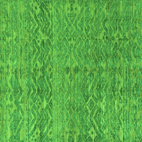 Ahgly Company Indoor Square Abstract Green Modern Area Rugs, 8' Square