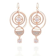 Rose Gold Circle Statement Earrings