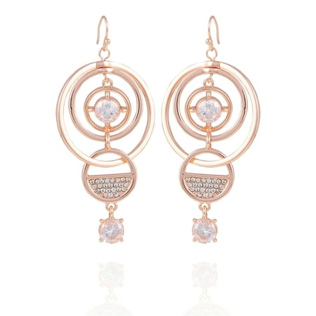 Rose Gold Circle Statement Earrings