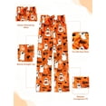 thumbnail image 3 of Fuzzy Halloween Pajama Pants Women Men Flannel Pjs Pants Couples Matching Plush Pajama Bottom Costume Gifts,Orange, 3 of 9