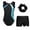 Cyan&Black, variant on TiaoBug Kids Girls Sleeveless Gymnastics Leotards Dance Ballet Unitard with Shorts Hair Band Set Cyan&Black 10