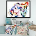 thumbnail image 3 of Designart 'Beautiful Young Woman With Colorful Hair' Traditional Framed Art Print, 3 of 4