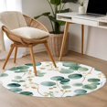 thumbnail image 5 of Sage Green Round Area&nbsp;Rug 4ft Watercolor Eucalyptus Leaves Pastoral Plant Leaf Non-Slip&nbsp;Washable Circle Rugs Soft Felt Indoor Floor Mat for Bedroom Kitchen Living Room Bathroom, 5 of 9
