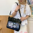 thumbnail image 3 of StyleSack Japanese Ita Crossbody Bag - Large Capacity Kpop Tote with Clear Display Panel, PU Leather & Adjustable Strap, 3 of 12