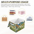 thumbnail image 6 of Yayeee Collapsible Cube Storage Bin with Lid Fabric Closet Decorative Basket with Handles, Orange Floral Garden, 6 of 7