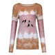 thumbnail image 3 of Puntoco Casual mujer verano Sexy gradiente estampado Regular cuello redondo mujeres manga larga top Puntoco Puntoco-286, 3 of 3