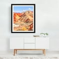 thumbnail image 3 of Where the Earth Wears Fire and the Sky Whispers Peace - Mixed Media Desert Landscape Nature Mountain Scenic Travel Poster Black Framed Wall Art Print 9 x 12 inches, 3 of 4