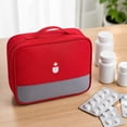 thumbnail image 4 of Red Portable Travel Medical Pouch, Travel Organizer, Travel Pill Organizer Portable, Travel Emergency Kit, 10X8X3.5 in Lightweight Zippered Storage Bag, Spacious Internal, 4 of 7
