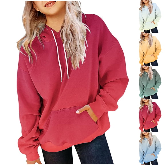 Jinhomg Boys Girls Fashion Hoodies Long Sleeve Gradient Color Sweatshirt Toddler Kids Comfy Pullover Tops with Kangaroo Pocket Orange 4 Years