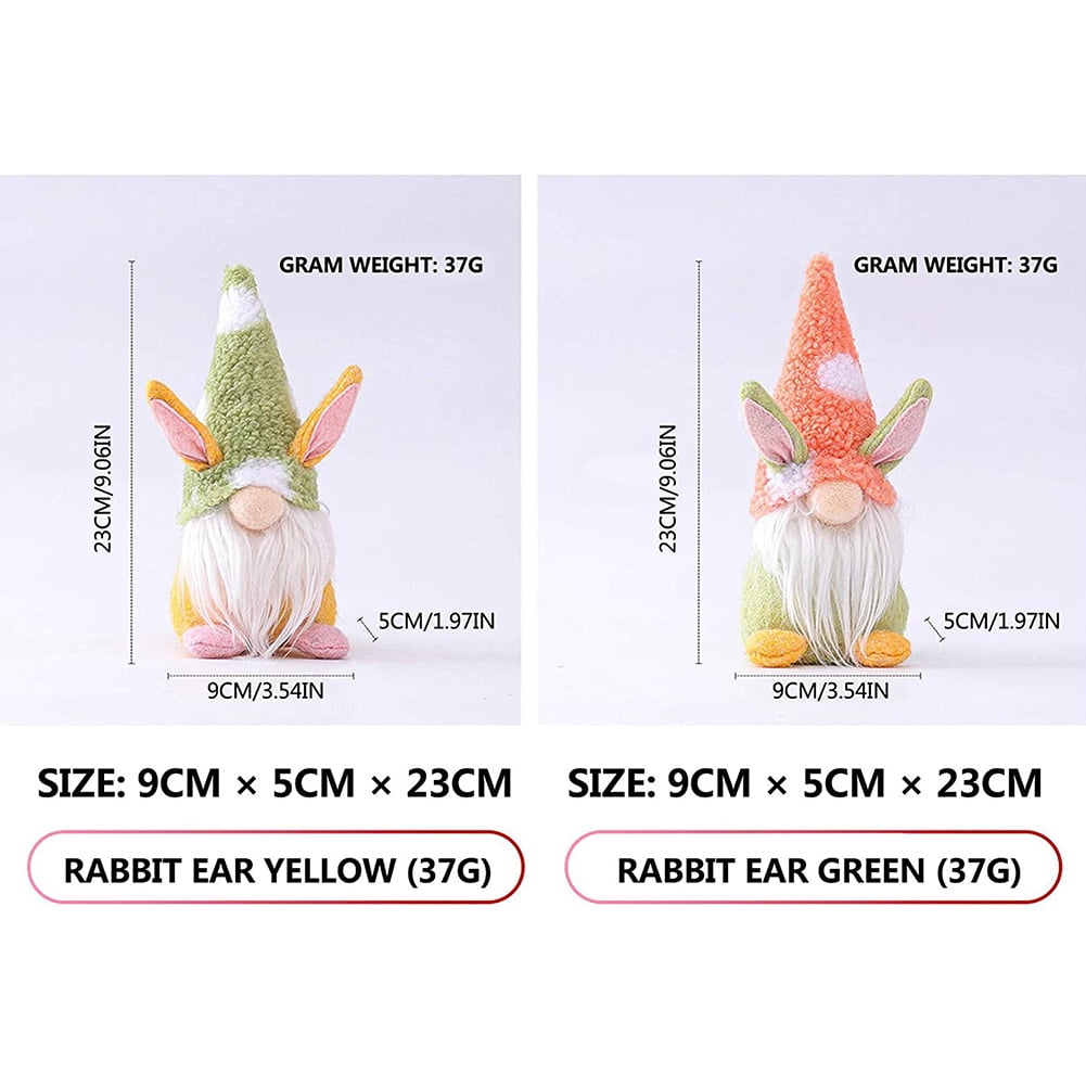 Kepooman 2 Pack Handmade Plush Forest Man Doll for Home Decor Spring Gifts, Rabbite Ears, Pink + Green Kepooman 2 Pack Handmade Plush Forest Man Doll for Home Decor Spring Gifts, Rabbite Ears, Pink + Green